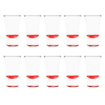 2 oz. Lord Shooter Etched Shot Glasses, 10 pack, 21st Birthday Party, Lounge Glassware, , Red