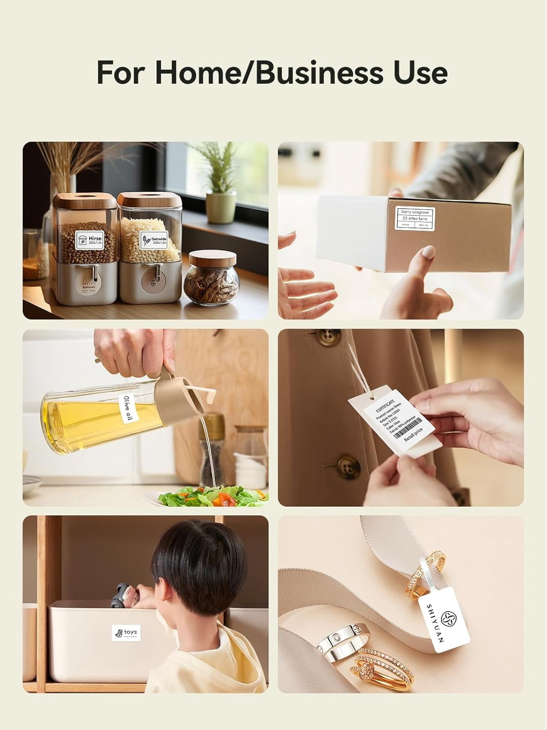 B21 Label Maker, Thermal Label Printer, Portable Inkless Label Makers for Home/Office/Business, with 1 Pack 50x30mm White Label, Compatible with iOS & Android, (White)