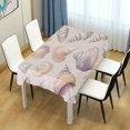 thumbnail image 4 of Yayeee Tablecloths 54" x 54" Rectangle Wrinkle Resistant Party Table Cover, Orange Watercolor Seashells, 4 of 8
