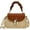 Brown, variant on Kukuzhu Women Straw Crossbody Bag Leather Top Handle Straw Handbag Summer Straw Beach Bag Weave Shoulder Bag Rattan Clutch Purse