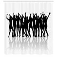 thumbnail image 3 of Ambesonne Science Party Shower Curtain, Crowd Silhouette Art, 69"Wx75"L, White and Black, 3 of 3