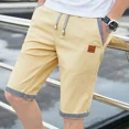 thumbnail image 4 of Pantalones cortos de lino y algodón para hombre, pantalones casuales con cordón, pantalones casuales sólidos, pantalones cortos de playa de talla grande para hombre, nuevos pantalones cortos de verano, 4 of 5