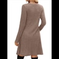 thumbnail image 4 of Vestido de Larga para Mujer, Cuello Redondo, Cintura Alta, Túnica con Bolsillos Caqui XXL, 4 of 6