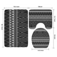 thumbnail image 3 of Black Geometric Striped Pattern Bathroom Rugs Sets 3 Piece,Toilet Cover Set,Absorbent Non Slip Bathroom Mats Sets with U-Shaped Contour Rug Toilet Rug Set, 3 of 5