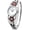 Red, variant on Women’s Cuff Bangle Watch With Elegant Silver Bracelet, Flower Design Dial, Fashion Jewelry Timepiece