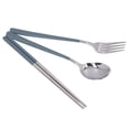 thumbnail image 5 of 304 Stainless Steel Fork Spoon Chopsticks Set Flatware Reusable Utensils Set for Students Office WorkersBlue Silver, 5 of 5