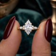 thumbnail image 3 of vylahjewellery Marquise Cut Moissanite Engagement Ring for Women, Cluster Statement Ring with Side Marquise & Round Stones, 3 of 5