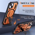 thumbnail image 7 of For iPhone 15 Case [Compatible With MagSafe], Hidden Metal Kickstand, Military-Grade Heavy Duty Case with Bumper Frame, 360° Full Body Shockproof Protection Cover,Orange,For iPhone 15, 7 of 7