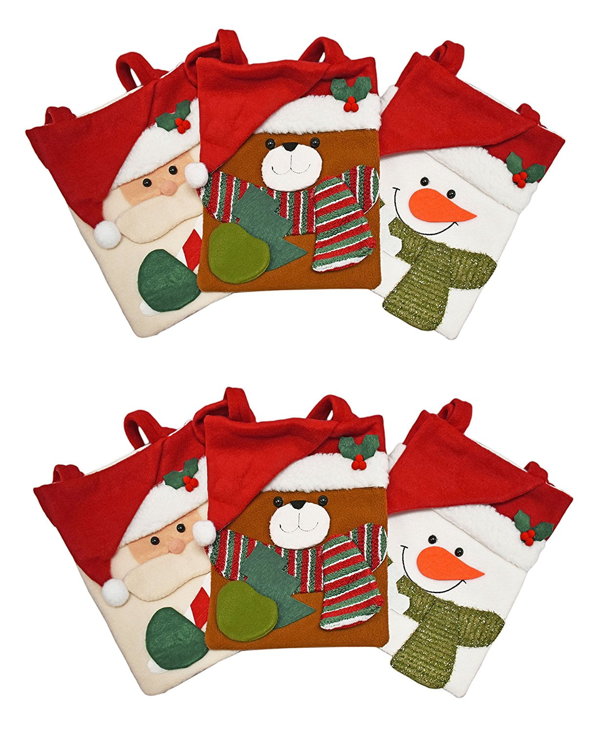 Set of 6 10" x 8" Felt Christmas Gift Bags! Felt Christmas Gift