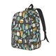 thumbnail image 1 of Disketp Moose Squirrel owls tree print Canvas Backpack Lightweight Travel Daypack Student Rucksack Laptop Backpack-Medium, 1 of 5