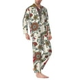 thumbnail image 3 of Bingfone Men'S Pajama Set 2 Piece Loungewear Pjs, Long Sleeve With Pajama Pants-Dark Enchanted Flowers And Birds, 3 of 9