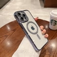 thumbnail image 2 of Case for iPhone 14 Pro Max Case Magnetic Glitter Full Camera Len Protector[Compatible with MagSafe] Clear Diamond Rhinestone Shockproof Cute Crystal Bling Case for 14 Pro Max 6.7''-Blue, 2 of 12