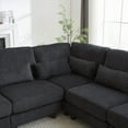 thumbnail image 5 of Modern 102.75" L-Shaped Corduroy Sectional Sofa for Living Room & Bedroom, 5 of 18
