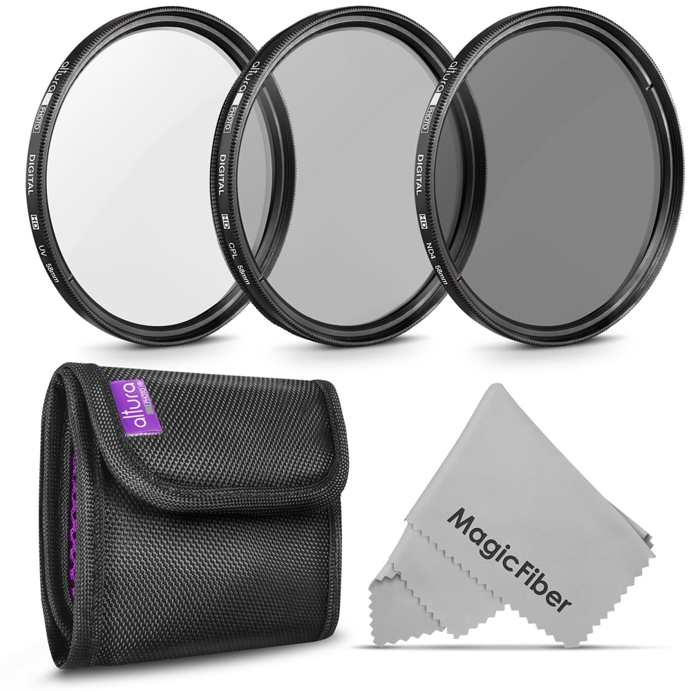 58MM Lens Filter Kit (UV CPL ND4) for Canon EOS Rebel T7i T6i T6 T5i T5