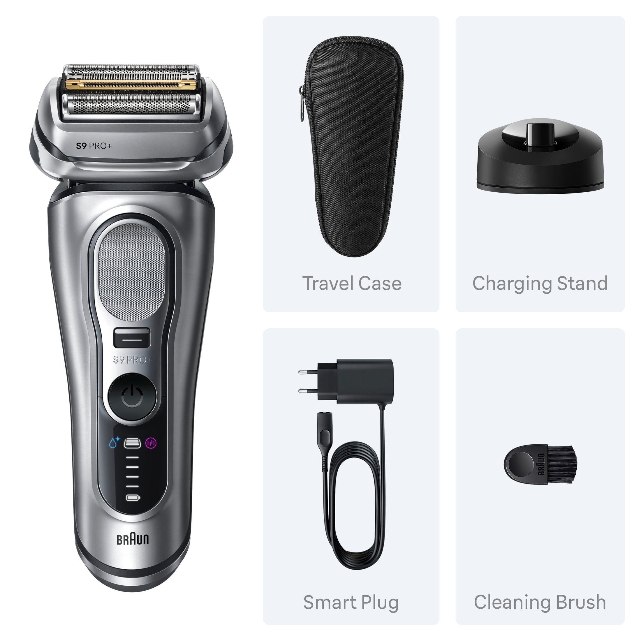 Braun 9617S PRO+ Electric Razor for Men, with Precision Trimmer, Silver
