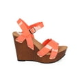 thumbnail image 2 of Nature Breeze EB06 Women Jelly Peep Toe Studded Criss Cross Clog Wedge Sandal, 2 of 5