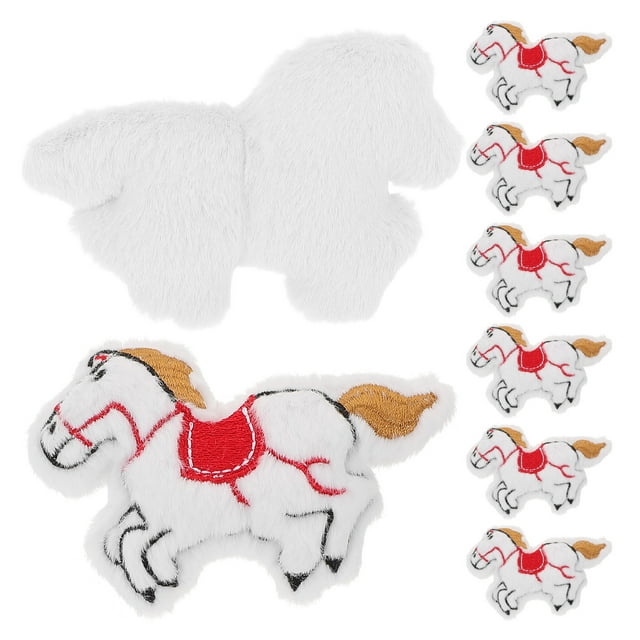 8 adorables broches de caballo de peluche: accesorios de animales para hacer tú mismo, para bolsos, bufandas, ropa y decoración. Material para crear broches.