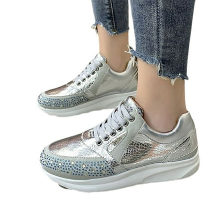

Women s Lightweight Shoes Fashion Casual Running Sports For Indoor And Outdoor Silver 40