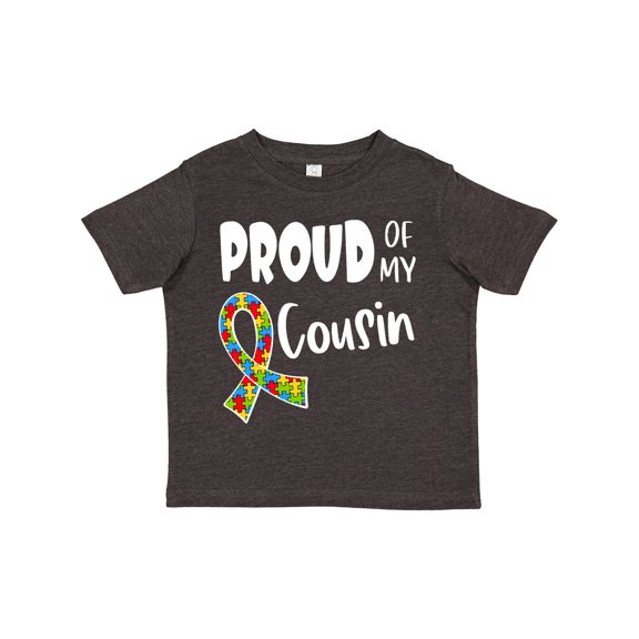 Inktastic Proud of My Cousin Autism Awareness Puzzle Piece Ribbon Boys or Girls Toddler T-Shirt