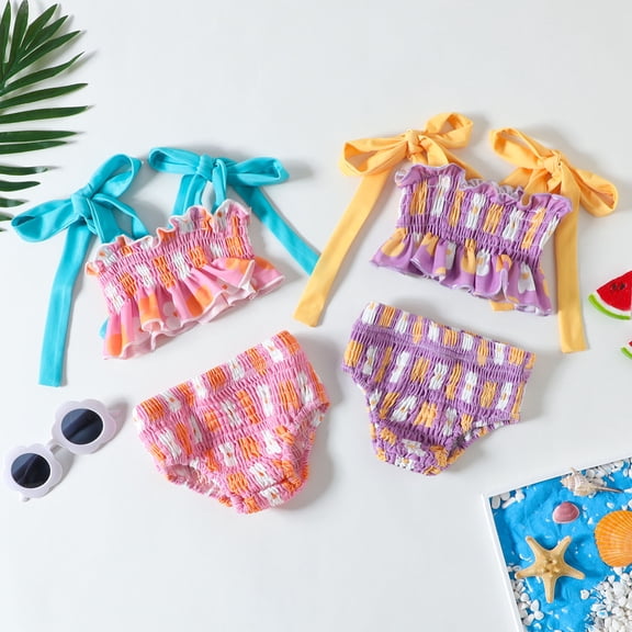 MUXiin Teen Girl Swimsuit Two Piece Animal Print Toddler Bathing Suit Girl Quick Dry Stylish Design Surfing Swimsuit Trendy Girls' Cute Swimsuit
