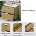 thumbnail image 7 of 30" Fluted Design Modern Freestanding Vanity Cabinet, Modern Bathroom Cabinet with Soft Close Drawers, Freestanding Vanity with Ceramic Sink for Bathroom, Natural, 7 of 7