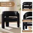 thumbnail image 4 of AFO Modern Upholstered Dining Chair, Cute Barrel Side Armchair with Round Back for Living Room Dining Room Bedroom, Black, 4 of 7