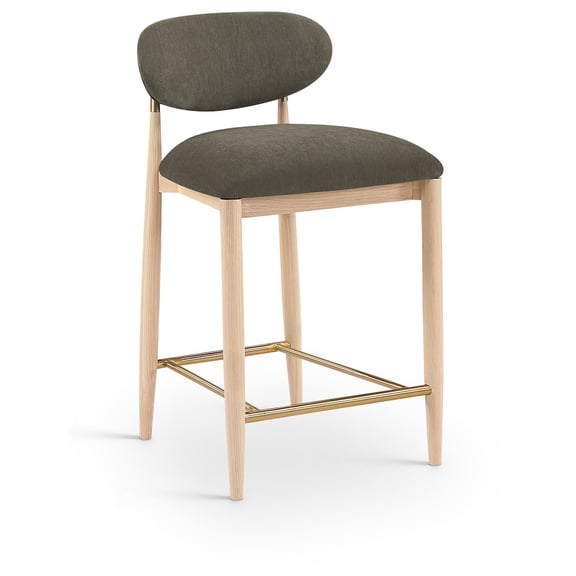 Meridian Furniture Riccio Brown Performance Fabric Upholstered Stool