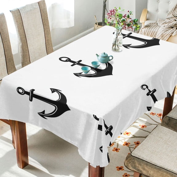 Yayeee Tablecloths for Rectangular Tables 54 x 54 inch Party Table Cover, Anchor Pattern