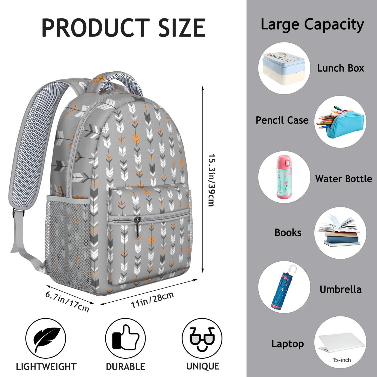Retro Hippie Style School Backpack - Waterproof & Breathable for Commuters