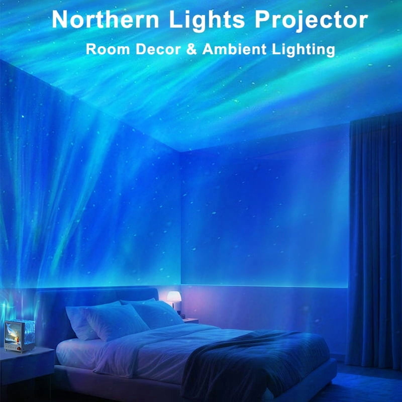 Northern Lights Projector, 7 Colors Rechargeable Aurora Night Light Projector with 7 White Noise & Bluetooth Speakers, Dimmable Ambient Lighting for Room Decor, Unique Gifts for Kids Teen Girl