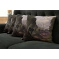 thumbnail image 2 of Ambesonne Colorful Throw Pillow Cover 4 Pack, Wolf in Woods Scenery, 24", Brown Army Green Rose, 2 of 6