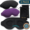 ComfiTime 2Pack Sleep Mask - 100% Blackout Eye Mask for Sleeping, Eye Covers for Men and Women, Contour Blindfold with Nose Baffle, Soft & Lightweight, Latex-Free