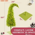 thumbnail image 2 of 5' Whimsical Christmas Tree, Pre-Lit Artificial Tree with LED Lights, Bright Green, Unique Curved Shape with Full Base for Indoor and Outdoor Home Office Holiday Party Decor, 2 of 8