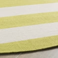 thumbnail image 3 of SAFAVIEH Montauk Saranna Striped Cotton Area Rug, Green/Ivory, 6' x 6' Round, 3 of 5