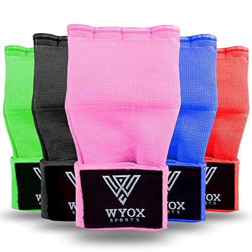 WYOX Boxing Hand Wraps Gel Knuckle Padded Inner Elastic Quick Wraps Fist Protection Boxing Gloves for Women Men Wrist Wrap MMA Muay Thai Training Handwraps Neon Green, L-XL 