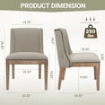 thumbnail image 5 of Modern Wingback Dining Chair Set of 4, Upholstered Side Chairs with Nailhead Accent and Solid Wood Base, Beige, 5 of 6