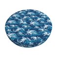 thumbnail image 1 of Disketp Sea Water Wave Funda Redonda para Taburete, Funda de Cojín para Silla de Bar Suave y Elástica-14 inch, 1 of 7