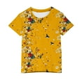 thumbnail image 6 of snilers Girls T Shirts Crew Neck Summer Tops Loose Fitted Short Sleeve Floral Print Basic Tee Blouses Size 3-14 Years, 6 of 6