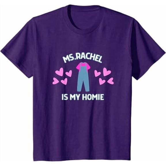 Ms Rachel is My Homie Ms.Rachel Preschool Mom Dad Kid Youth T-Shirt For Boy Girl Kids Toddler, Purple Color, Size XS