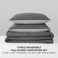 thumbnail image 4 of The Sheet Lab Reversible Box Stitch Comforter Set, 3-Piece Full/Queen – Dark Grey/Light Grey, 4 of 9