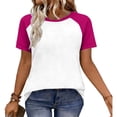thumbnail image 5 of Cute Summer Tops for Women Short Sleeve Round Neck Raglan T-Shirt Color Block Baseball Tee Trendy Outfits 2026 Blusas Basicas, 5 of 7