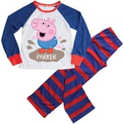 Personalized Peppa Pig Puddles Youth Pajamas