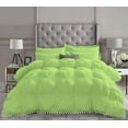 thumbnail image 2 of D.N.G. BEDDINGS Luxurious 3 Piece Pom Pom Pinch Pleated Comforter Set, 800 Thread Count, 100% Egyptian Cotton, White Vintage Pom-Pom Fringe (King/California King Size Solid Sage Color), 2 of 5