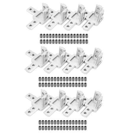

12-Pack 3030 Series 3-Way End Corner Bracket Connector with Screws for Standard 8mm T Slot Aluminum Extrusion