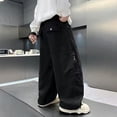 thumbnail image 6 of LIIPEE Boys Cargo Pants With Multiple Pockets Casual Fashion Solid Color Elastic Waist Baggy Wide Leg Trousers Kids Comfortable Breathable Versatile Bottoms,9-10 Years, 6 of 6