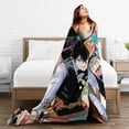 thumbnail image 5 of Black Clover Blanket, Super Soft Throw Blanket For Bed Sofa Couch, Cozy Flannel Blanket For Bedroom Livingroom, 40"X30", 5 of 9