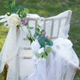 thumbnail image 5 of KAIYANG Juego de 4 piezas de flores para respaldo de silla de boda, flores de bosque para respaldo de silla con lazo para pasillo, iglesia, banquete, banco, flores de seda, ramo de aro floral para niñ, 5 of 5