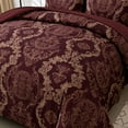 thumbnail image 4 of Dintszyayue 7Pcs Red Gold Damask Texture Comforter Set King Size, Bed in a Bag Microfiber Adult(90"x104"), 4 of 7