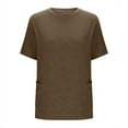 thumbnail image 5 of Oversized Tshirts for Women, Brown Plus Size Petal Sleeve Casual Tunic Blouse Short Sleeve Top, Short Sleeve Shirts for Women XL Womens Oversized Tee Shirts, L-5XL, T Shirt Dresses for Women 2025, 5 of 7