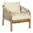 thumbnail image 2 of Cypress Outdoor Patio Chair in Eucalyptus Wood and Gray Rope with Ivory Cushions, 2 of 14